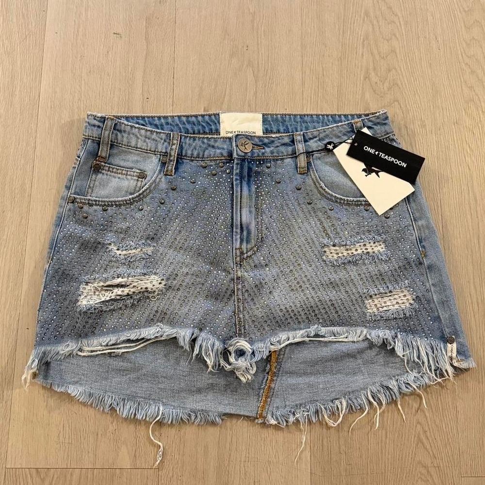 OneTeaspoon Junkyard Relaxed Denim Mini Skirt Size 28